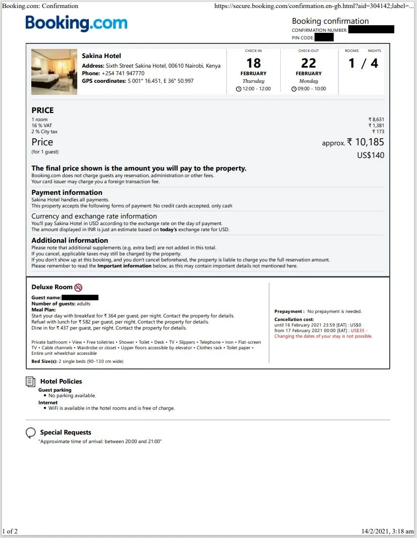 Hotel Booking Sample